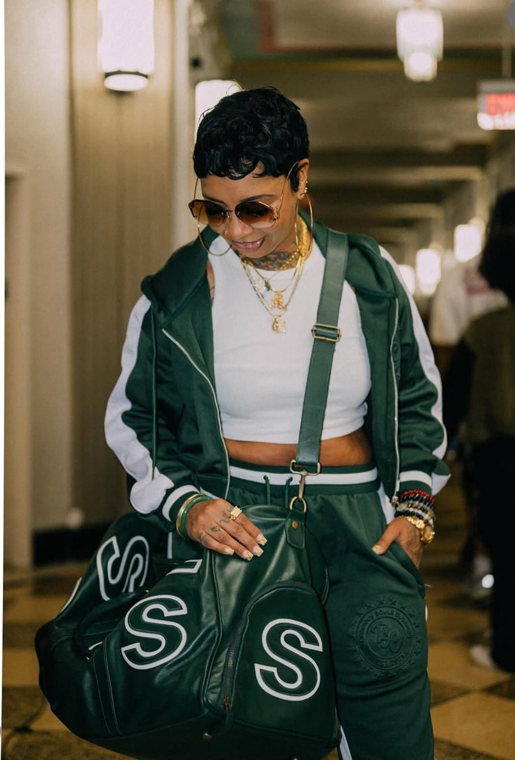 LADIES CROPPED TOP OVERSIZED SWEATSUIT