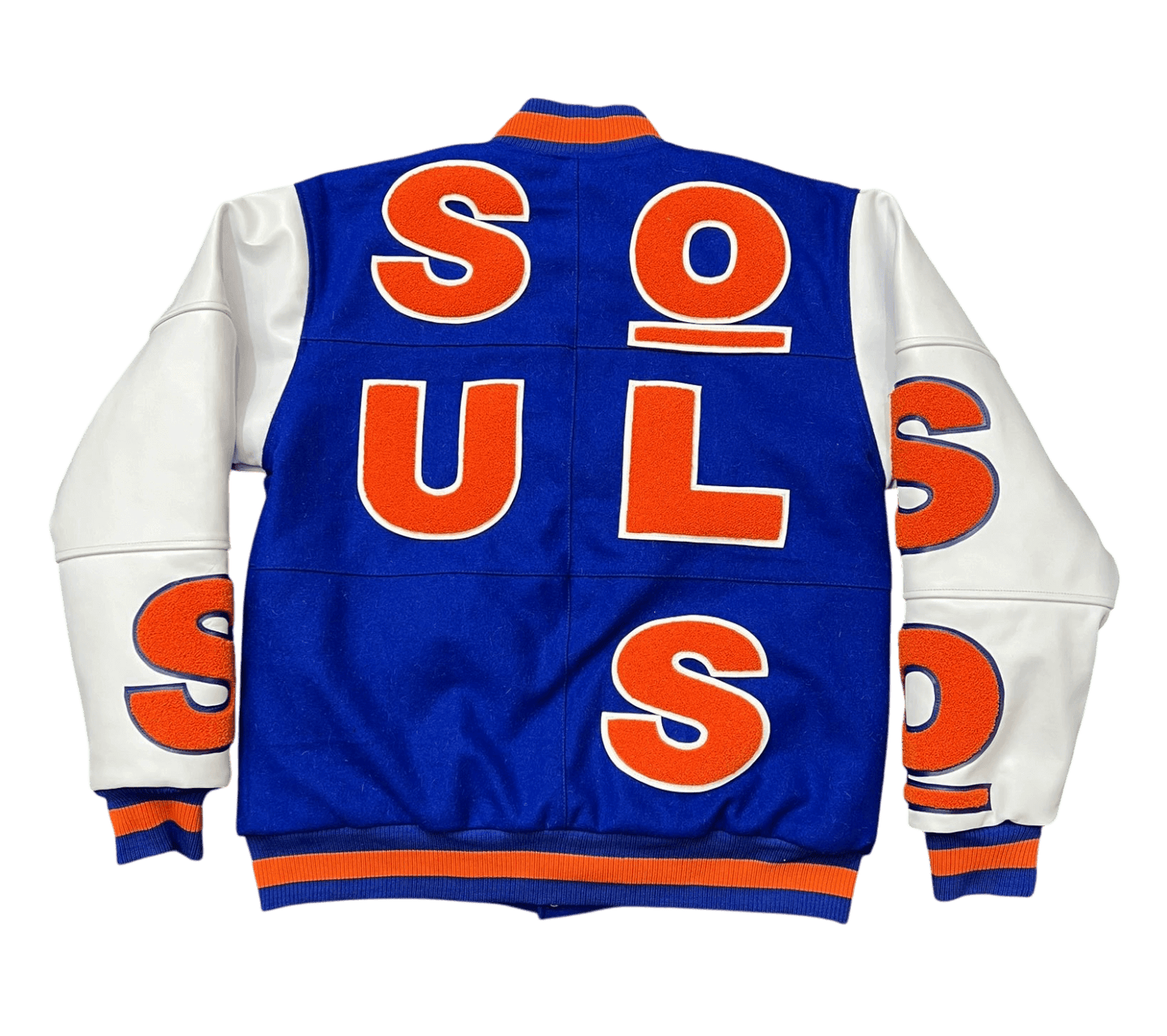 NY KNICKS INSPIRED WOOL/LEATHER VARSITY JACKET