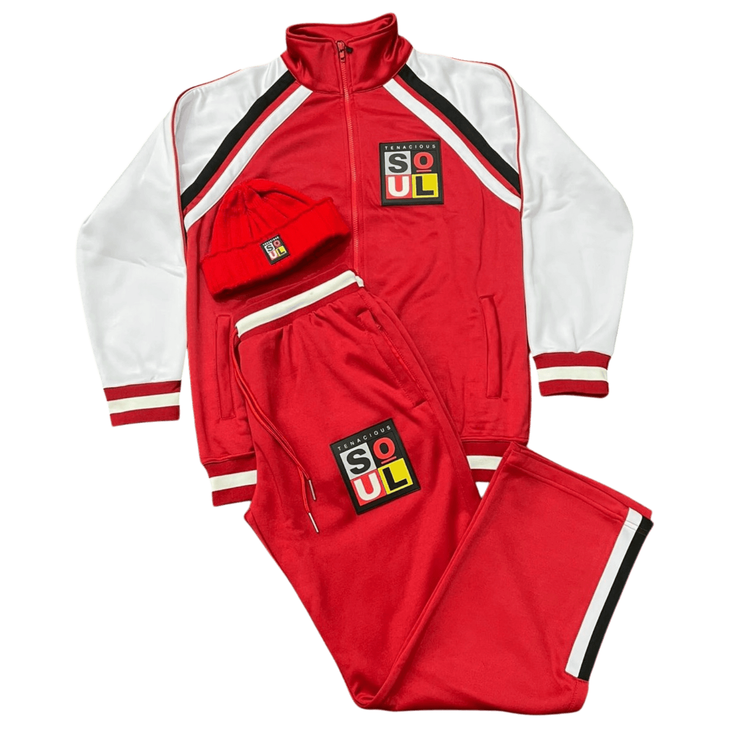3 PIECE EXCLUSIVE RELEASE RED/BLK/WHT SWEATSUIT
