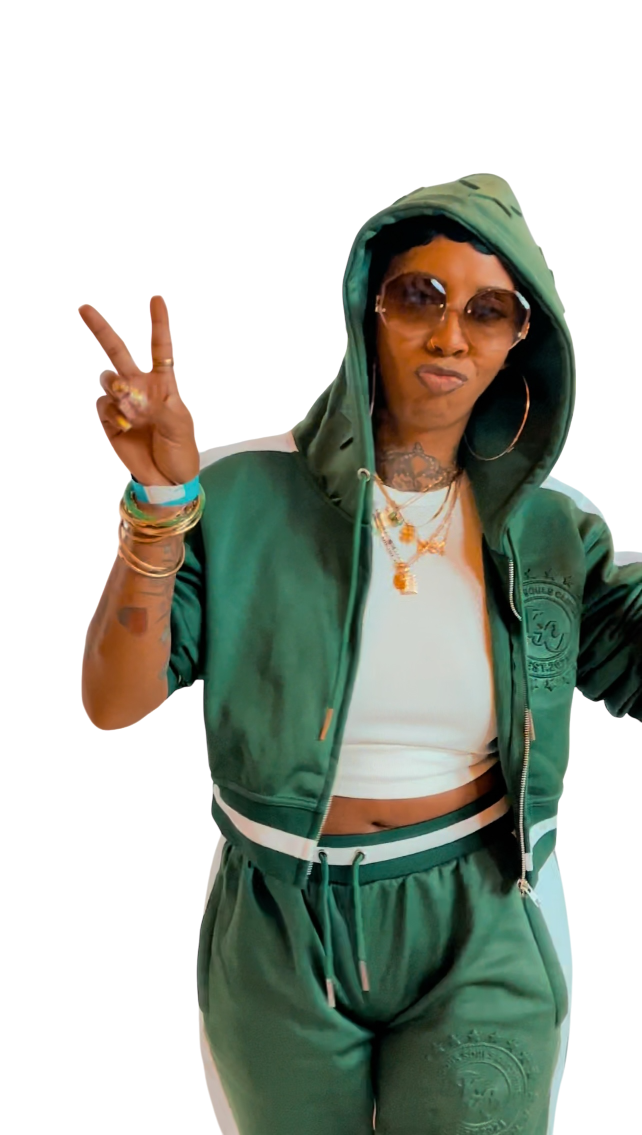 LADIES CROPPED TOP OVERSIZED SWEATSUIT